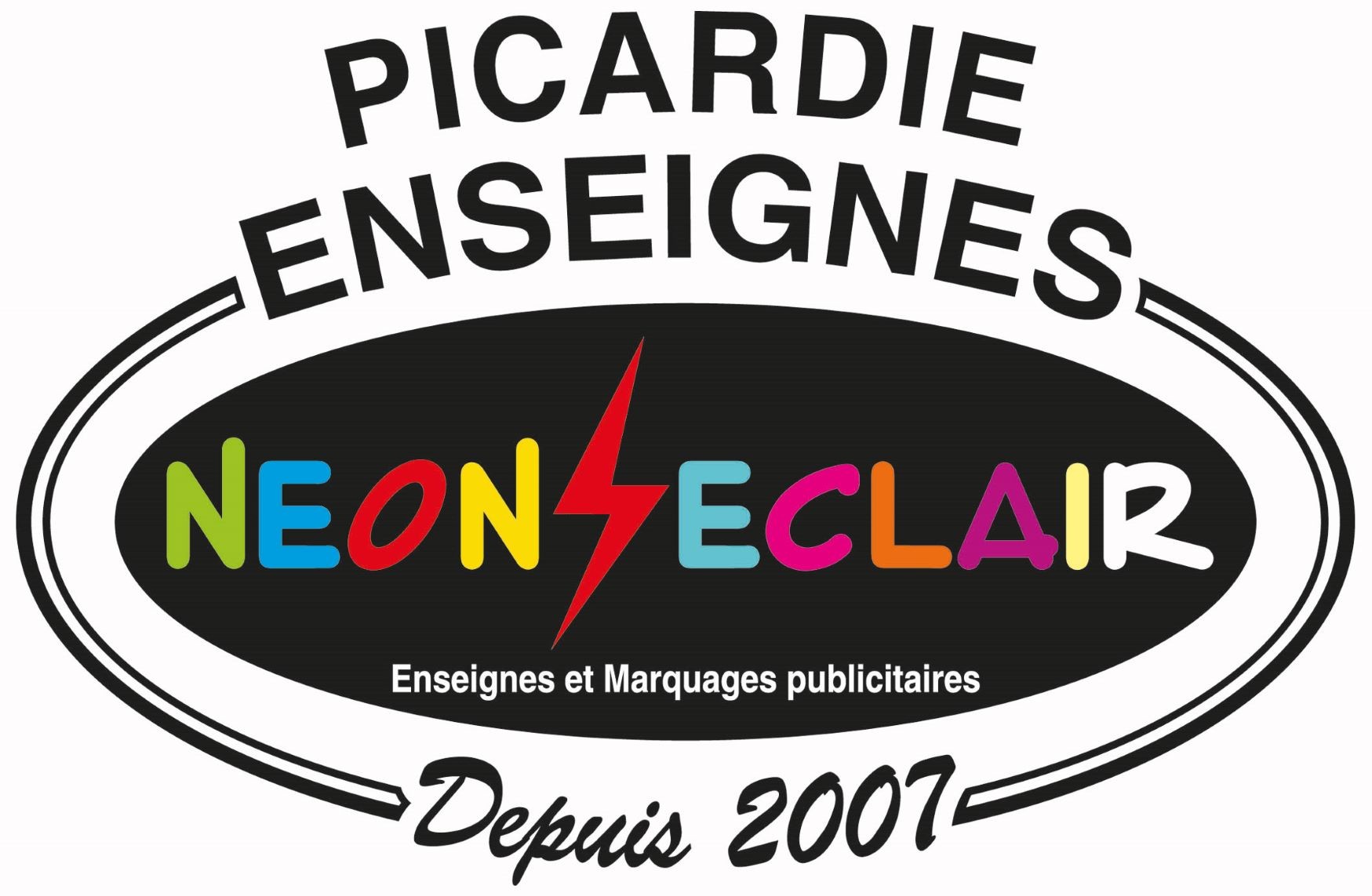 Picardie Enseigne Néon Éclair - Enseignes et marquages publicitaires Compiègne - Senlis - Beauvais